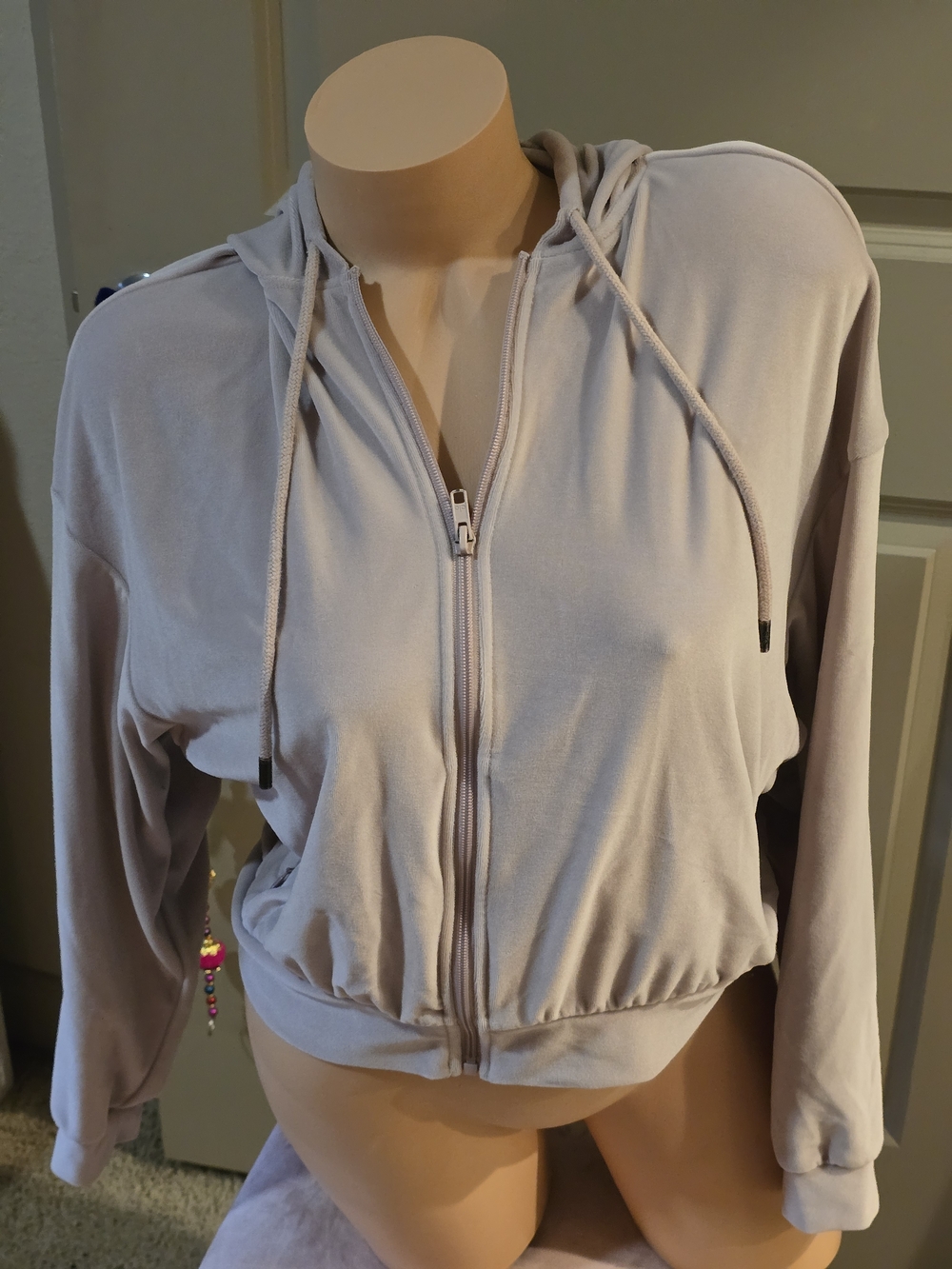 ALO Yoga Dusty Lavender Cropped Zip Hoodie